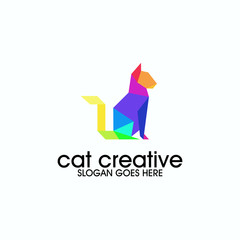 cat creative logo exclusive design inspiration