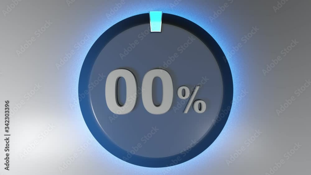 Poster a red circle sign with the write 80% and a rotating cursor - 3d rendering video clip