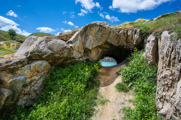 Rock formations near Iacobdeal lake in Dobrogea