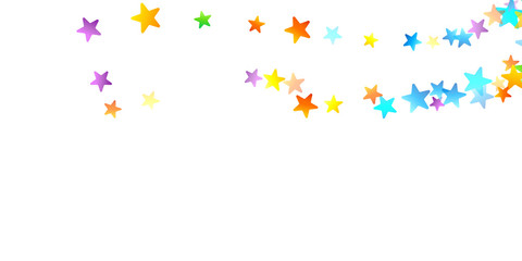 Rainbow Festive Confetti. Carnival Star Falling.