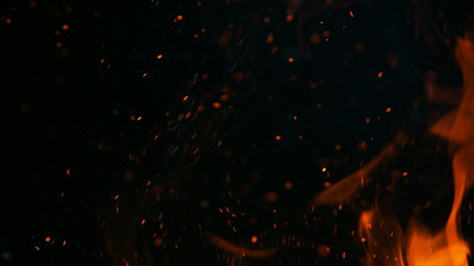 Closeup of fire on black background © Jag_cz