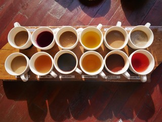 Colorful selection of teas in 4k