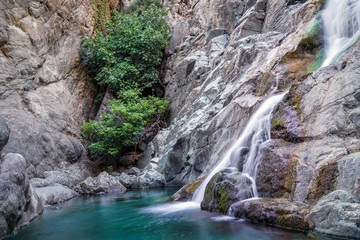 Fototapeta na wymiar Xiropotamos waterfall
