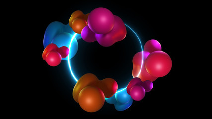 Futuristic Organic Liquid Designed. Modern Abstract shapes Gradients, graphics frame background, 3D Rendering Illustration