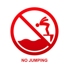 No jumping sign isolated on white background vector illustration.