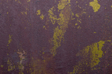 Old painted wall with cracked paint