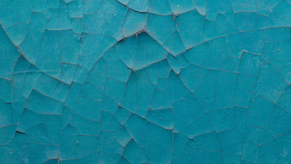 Fototapeta premium Old painted wall with cracked paint