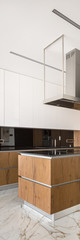 Luxury design kitchen, vertical panorama