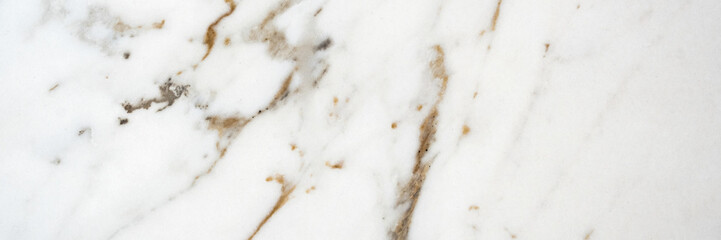 Panoramic close-up on white marble tile