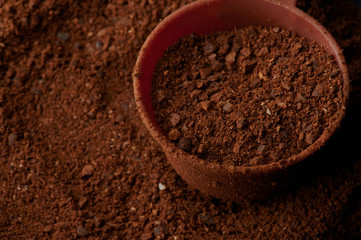 Coffee in plastic spoon