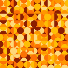 70s Particles Semi Circle Collage Seamless Pattern