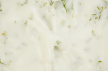 Texture of creamy tartar sauce