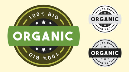 Organic stamp vector illustration. Vector certificate icon. Vector combination for certificate in flat style.