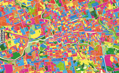 London, Ontario, Canada, colorful vector map