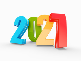 Happy New Year 2027 colorful calendar background series 3D render - 342311952