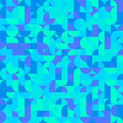 70s Particles Semi Circle Collage Seamless Pattern