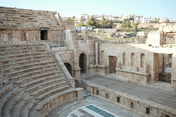 North Theatre in Jerash ,the best preserved ancient
Roman city in Jordan