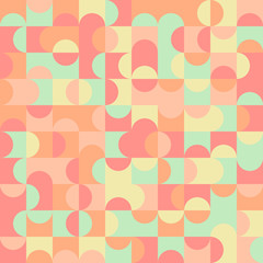 70s Particles Semi Circle Collage Seamless Pattern