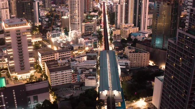 Aerial view of Thonglor, Phrom Phong and Ekkamai District, Sukhumvit street in Bangkok, Thailand