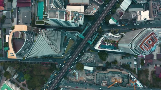 Aerial view of Thonglor, Phrom Phong and Ekkamai District, Sukhumvit street in Bangkok, Thailand