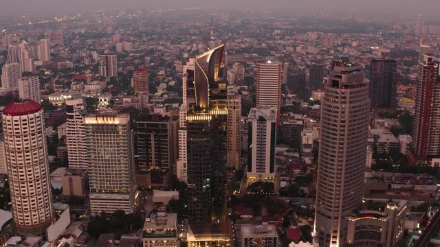 Aerial view of Thonglor, Phrom Phong and Ekkamai District, Sukhumvit street in Bangkok, Thailand