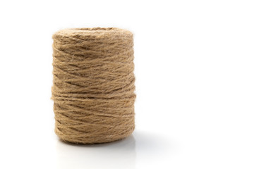 Jute twine isolated on white background