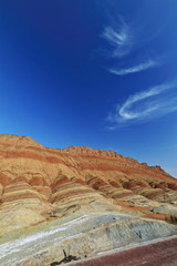 Colorful-Screen landform from the sightseeing road. Zhangye-Danxia Qicai Scenic Spot-Gansu-China-0823