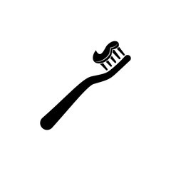 Toothbrush icon in trendy flat style isolated on white background