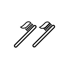 Toothbrush icon in trendy flat style isolated on white background