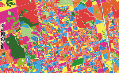 Richmond Hill, Ontario, Canada, colorful vector map