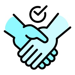 Frienship handshake icon. Outline frienship handshake vector icon for web design isolated on white background