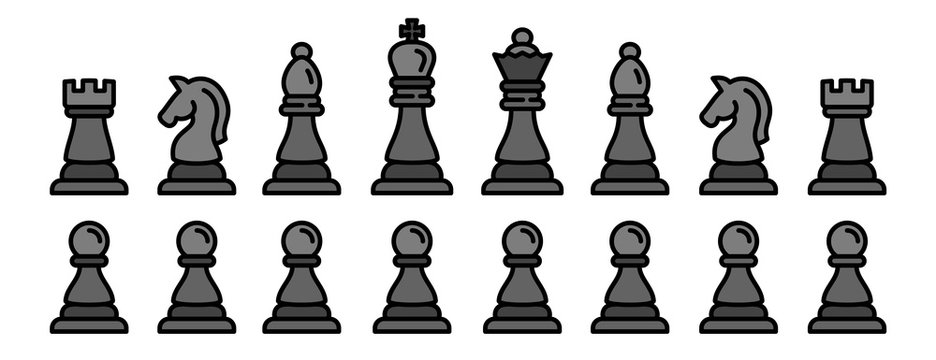 Chess, black, outlines, white, HD phone wallpaper