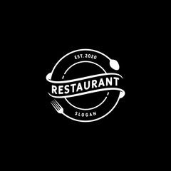 Simple Elegant Restaurant Logo Design Vintage Vector