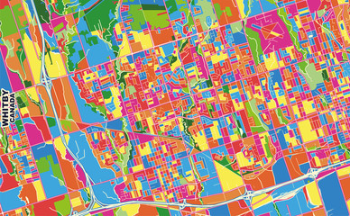 Whitby, Ontario, Canada, colorful vector map