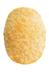 Potato chips isolated on white background.