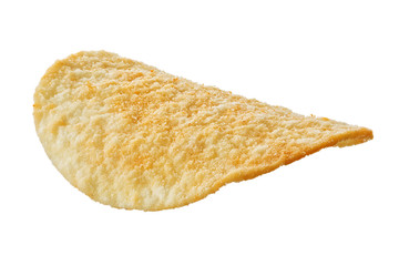 Potato chips isolated on white background.