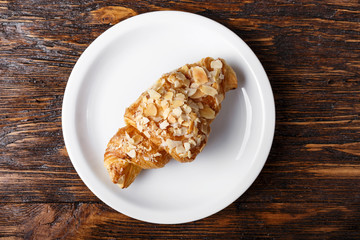 fresh croissant top view