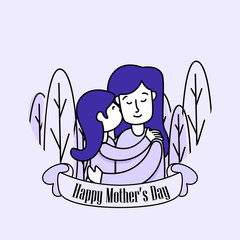 Obraz premium Illustration of mother and child