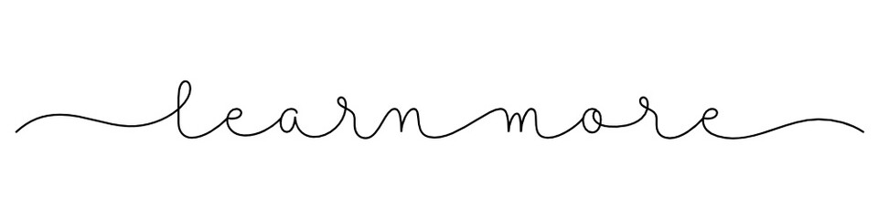 LEARN MORE black vector monoline calligraphy with swashes