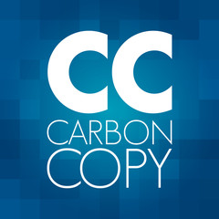 CC - Carbon Copy acronym, concept background