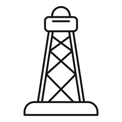 Industry derrick icon. Outline industry derrick vector icon for web design isolated on white background
