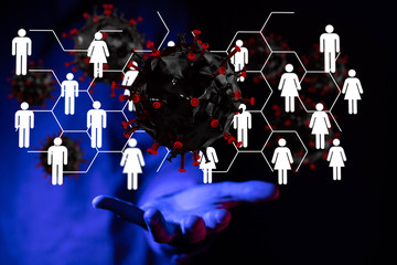 epidemic digital virus   -  illustration protection.