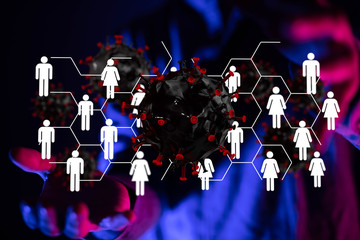 epidemic digital virus   -  illustration protection.