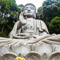 Big Stone buddha which is located at Chin Swee Caves Temple,Genting Highlands. People can see...