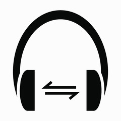 Fashionable headphone symbol. Vector icon.