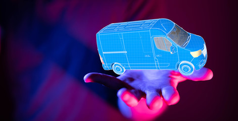 Transport Cardboard boxes, logistics and delivery concept digital  3d.