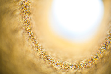 Abstract of Bright and sparkling bokeh background. golden and diamond dust bokeh -blurred lighting from glitter texture. Blue color Luxury design background.