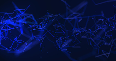 3d Digital Network and data concept.