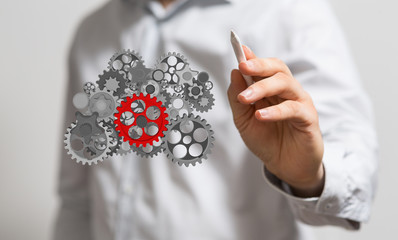 Gear With Success Concept digital.