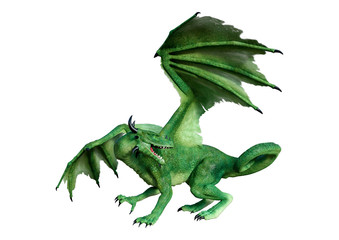 Fototapeta premium 3D Rendering Fairy Tale Dragon on White